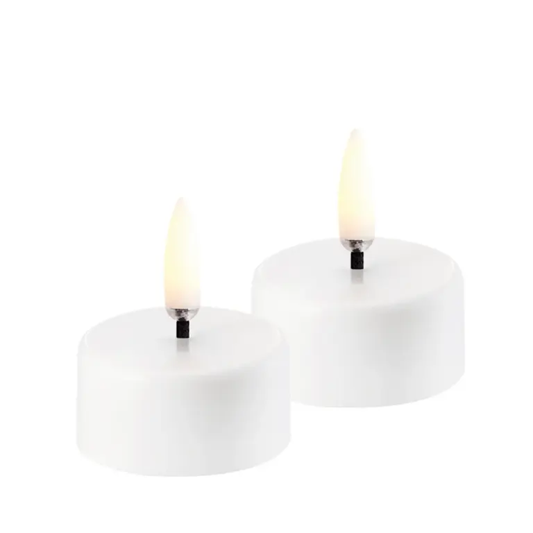 Uyuni Lighting - Genopladelig LED-stearinlys, 2-pak, 3,9 cm, hvid