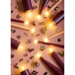 Uyuni Lighting - Kronelys LED Grooved 2-pack 3,2x25,5 cm Wine Rød/Smooth