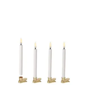 Uyuni Lighting - Kronelys Mini LED 4 pcs. w/clips 1,3x13 cm Nordic White