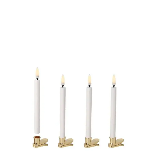 Uyuni Lighting - Kronelys Mini LED 4 pcs. w/clips 1,3x13 cm Nordic White