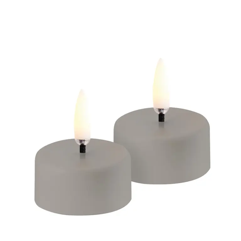 Uyuni Lighting - LED-stearinlys 3,9 cm beige 2-pak Batteridrevet