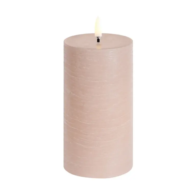 Uyuni Lighting - PILLAR LED-stearinlys, beige, højde 15 cm, voks