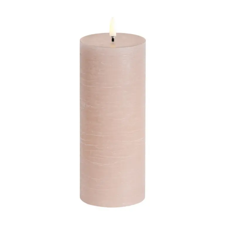 Uyuni Lighting - PILLAR LED-stearinlys, beige, højde 20 cm, voks