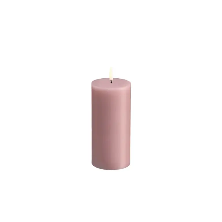Uyuni Lighting - PILLAR LED-stearinlys, rosé, højde 15 cm, voks