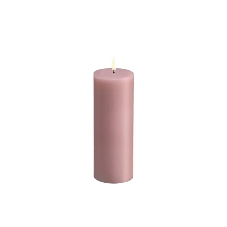 Uyuni Lighting - PILLAR LED-stearinlys, rosé, højde 20 cm, voks