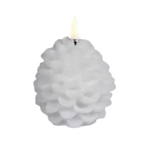Uyuni Lighting - PINE CONE LED-stearinlys, hvid, Ø 7 cm, voks