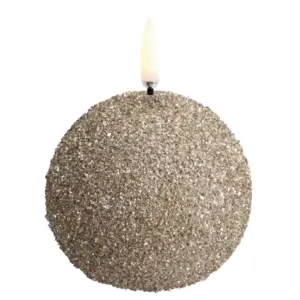 Uyuni Lighting - ROUND LED-stearinlys, creme, Ø 7 cm, glitter