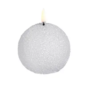 Uyuni Lighting - ROUND LED-stearinlys, hvid, Ø 7 cm, glitter