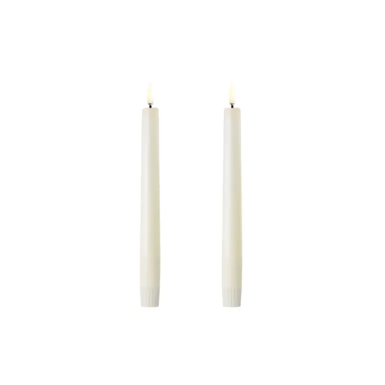 Uyuni Lighting - TAPER LED-stearinlys, 2 stk., elfenben, højde 20 cm