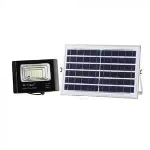 V-Tac 12W Solcelle projektør LED - Sort, inkl. solcelle, fjernbetjening, IP65