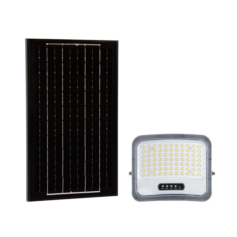 V-Tac 12W solcelle LED projektør - IP65, sort, 3-i-1
