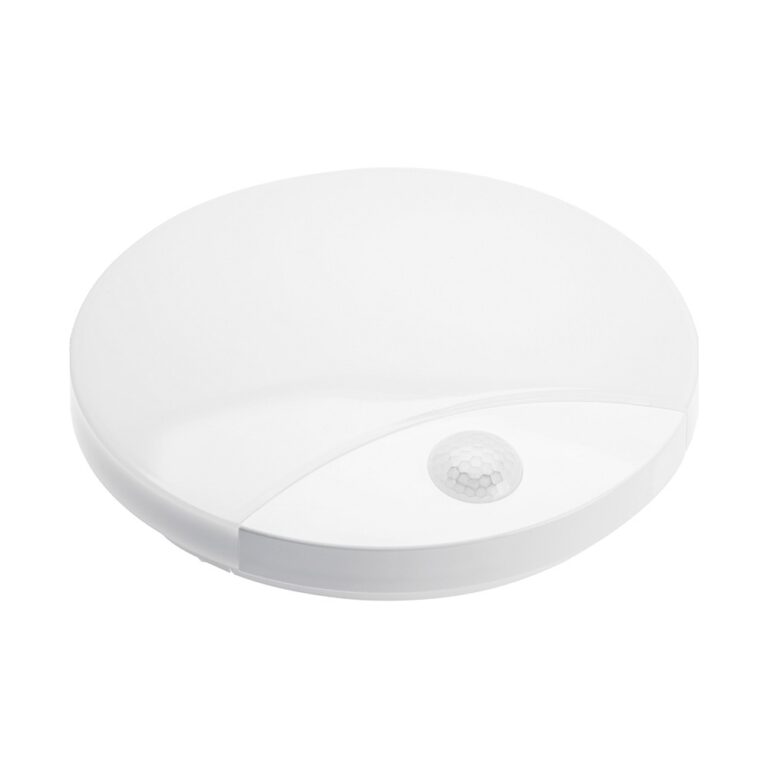 V-Tac 15W LED udendørs væglampe med sensor - Rund, hvid, Cree chip, CCT