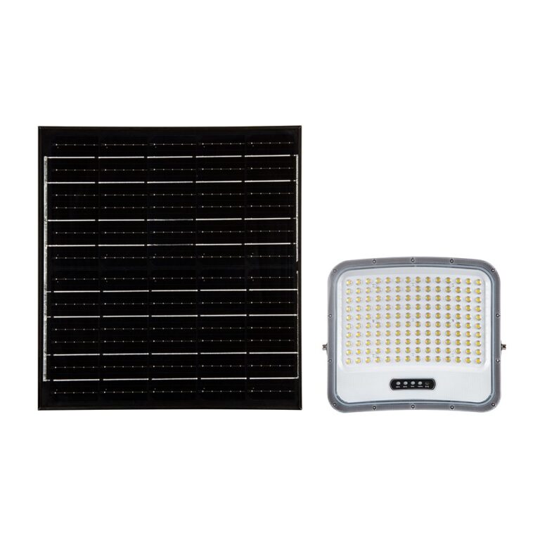 V-Tac 25W LED projektør med solcelle - IP65, sort
