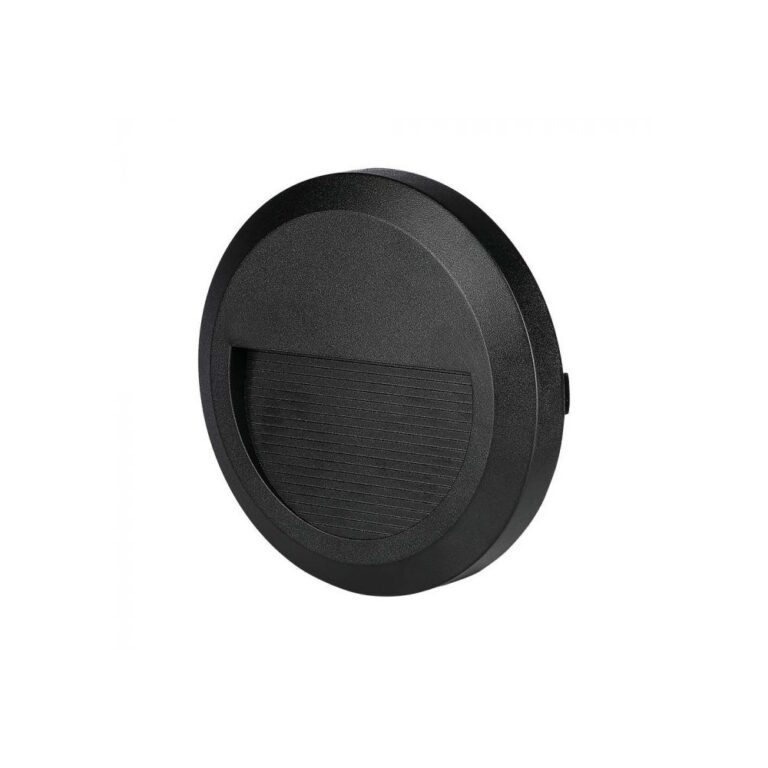V-Tac 2W LED trappebelysning - Sort, til påbygning, IP65 udendørs, 230V