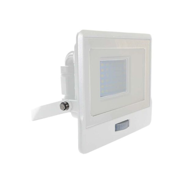 V-Tac 30W LED projektør med sensor, hvid - Samsung LED chip