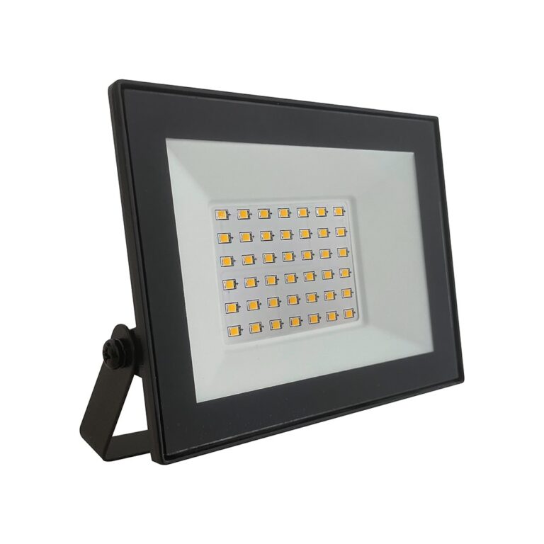 V-Tac 30W Slimline LED projektør - Sort hus, 4000K