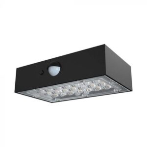 V-Tac 3W Solcelle væglampe LED - Sort, sensor, IP65