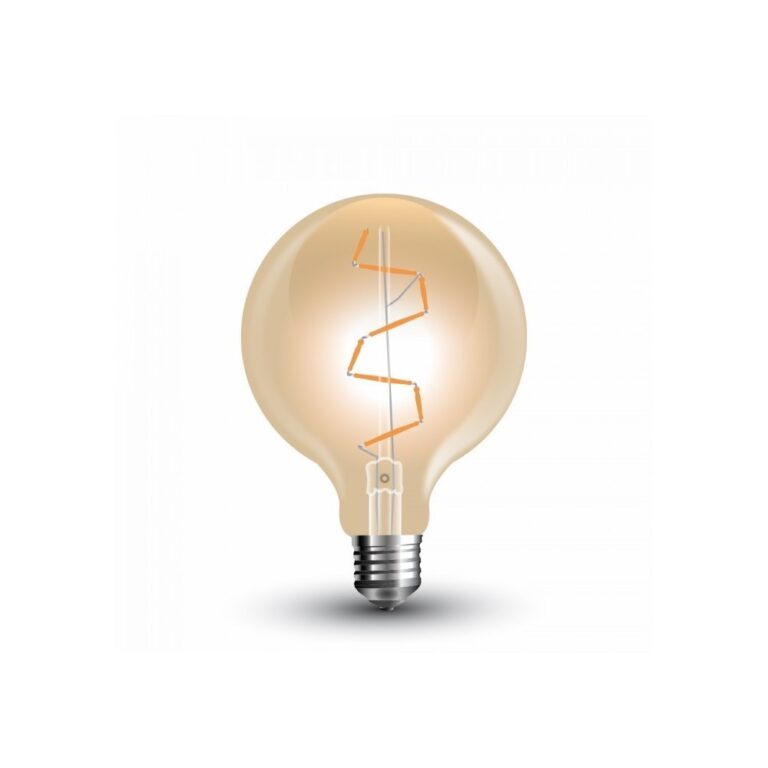 V-Tac 4W LED globepære - Kultråd, Ø9,5 cm, ekstra varm hvid, 2200K, E27