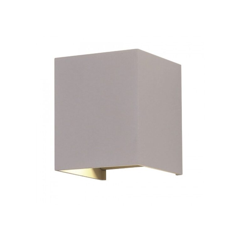 5W LED væglampe - IP65 udendørs, Firkantet, grå, justerbar spredning, inkl. lyskilde