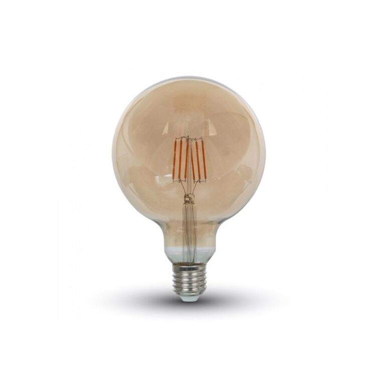 V-Tac 6W LED globepære - Kultråd, Ø12,5 cm, ekstra varm hvid, 2200K, E27