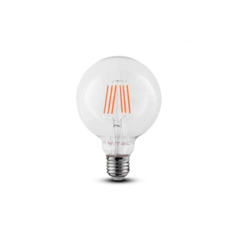 V-Tac 6W LED globepære - Samsung LED chip, Kultråd, Ø12,5 cm, E27