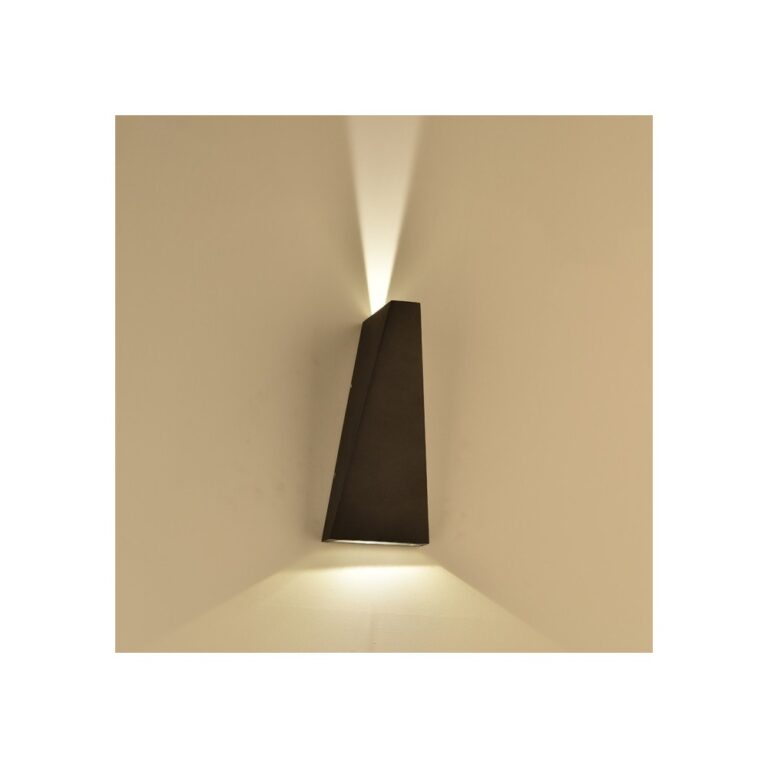 V-Tac 6W LED sort væglampe - IP65 udendørs, 230V, inkl. lyskilde