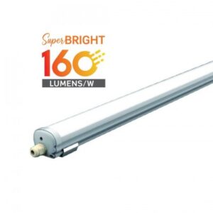 V-Tac vandtæt 24W komplet LED armatur - 120 cm, 160 lm/W, IP65, 230V