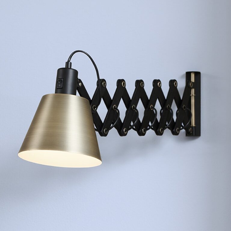 VINTAGE væglampe, sort/antikt messing, Ø 18 cm – Halo Design - Stue - Metal - Med én lyskilde
