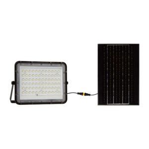 VT LED Solar Projektør 120W - 6400K, 12000 mAh Batteri, 3m Kabel, Smart IR Fjernbetjening, Hurtig Opladning