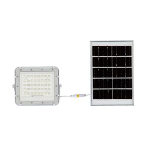 VT LED Solar Projektør 40W - 4000K, 5000 mAh Batteri, 3m Kabel, Smart IR Fjernbetjening, Hurtig Opladning, Hvid