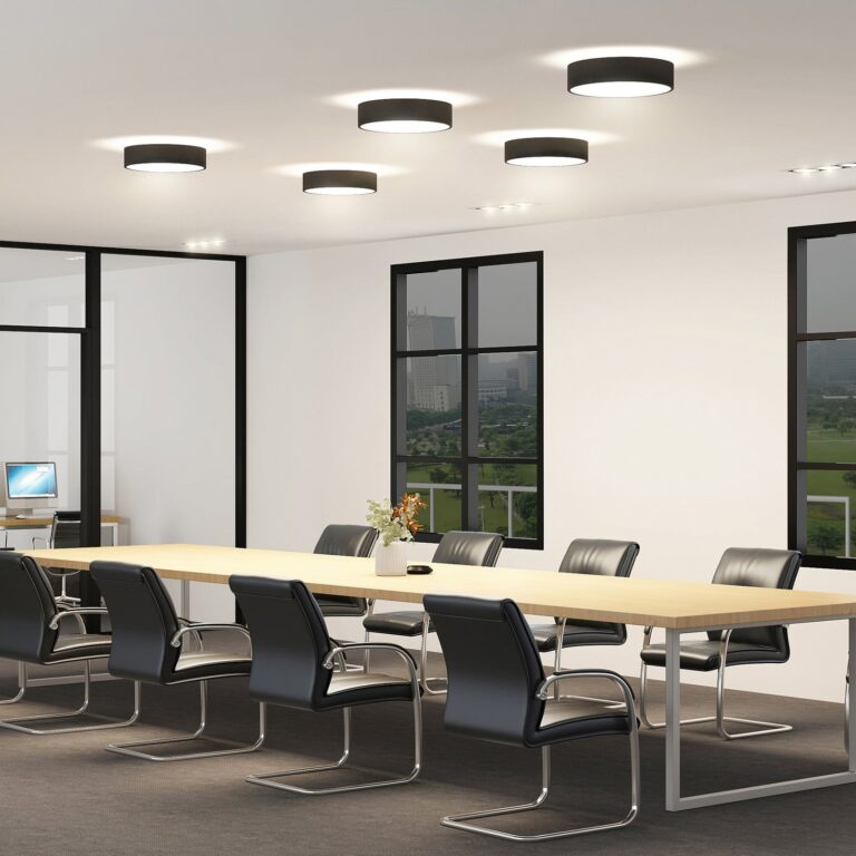 Vanida LED-loftlampe, sort, Ø 40 cm, op/ned - Arcchio - Køkken - Moderne - Aluminium - Rund