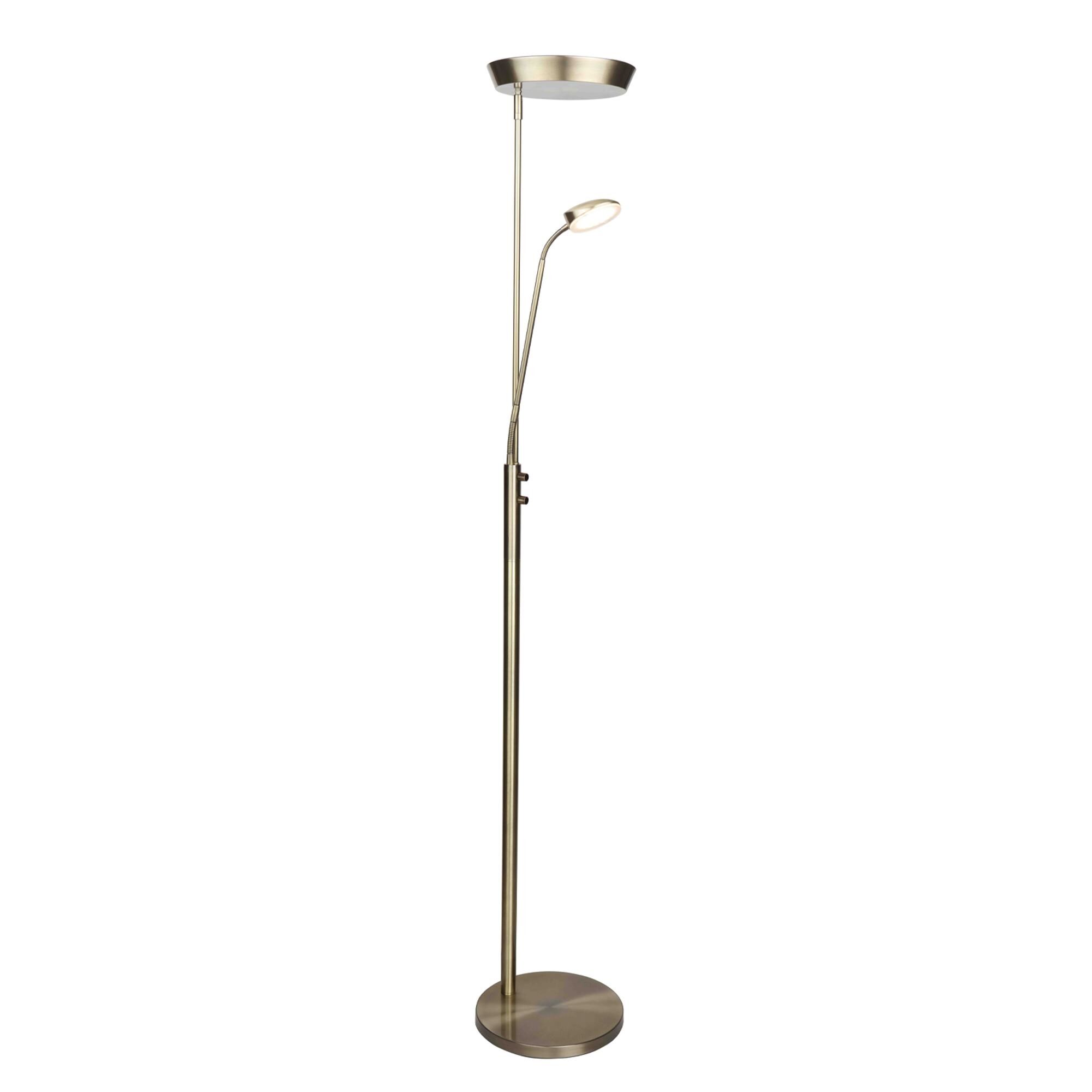Vegas Kombi Gulvlampe Uplight Dæmper Antique Messing
