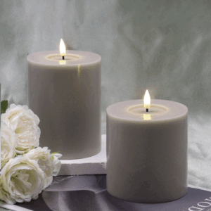 Veli Line LED bloklys, batteri, gråbrun