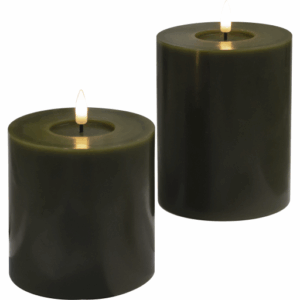 Veli Line LED bloklys, batteri, olivengrøn