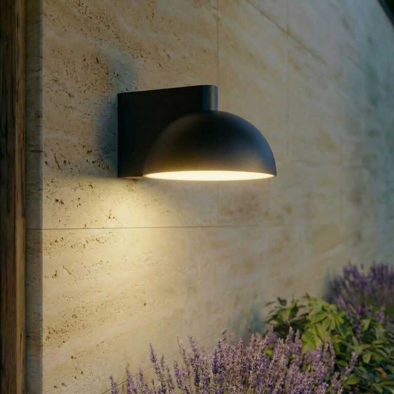 Velira udendørs LED-væglampe, metal, IP54, sort Lucande - Moderne - Med én lyskilde