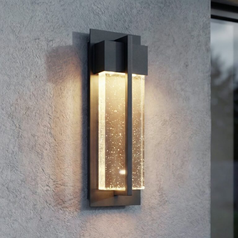 Velune udendørs LED-væglampe, antracit/klar 35 cm CCT Lucande - Moderne - Aluminium - Kantet