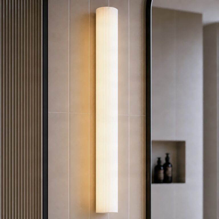Victoire LED-væglampe til badeværelset, 70 cm, hvid/krom, CCT, glas – Lucande - Moderne - Med én lyskilde