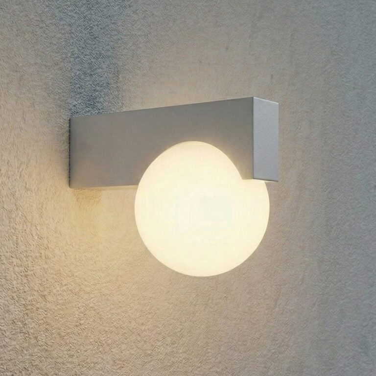 Vijon udendørs LED-væglampe, lysegrå, CCT, IP44 Lucande - Moderne - Aluminium - Kantet