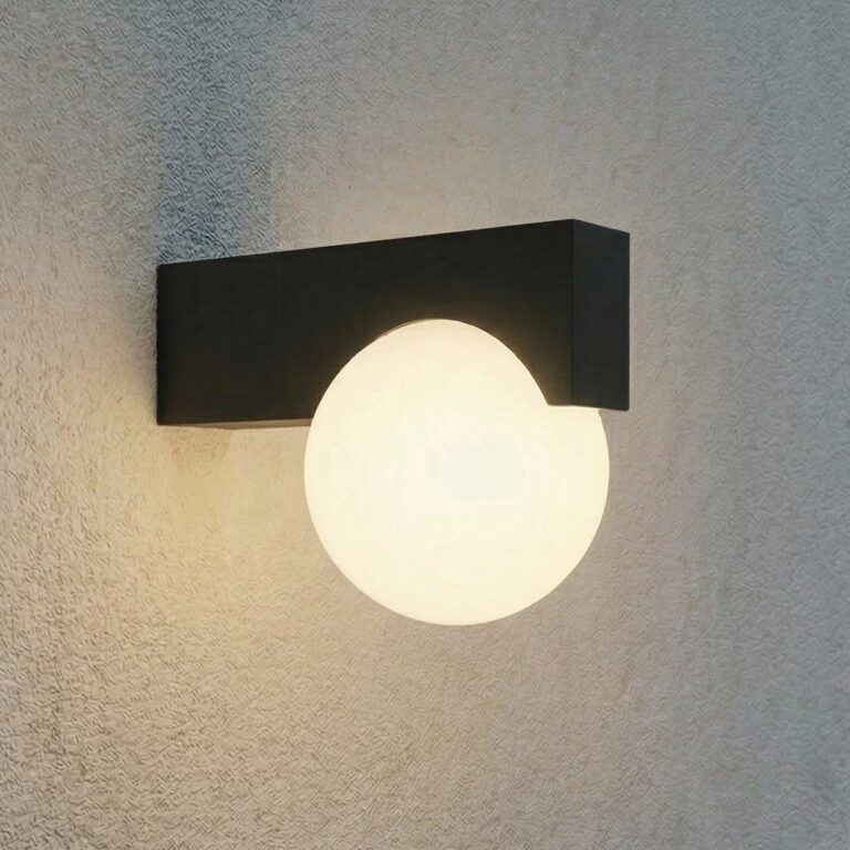 Vijon udendørs LED-væglampe, sort, CCT, IP44 Lucande - Moderne - Aluminium - Kantet
