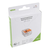 WAGO 221 samlemuffe med 2 huller huller for 0,2 til 4 mm ledning, transparent - 16 stk gr-det-selv pakke