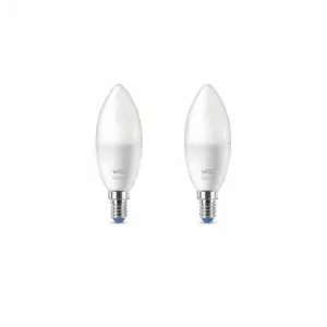 WiZ - Pærer Smart Color 4,9W 470lm 2200-6500K 2-pak Kerte E14