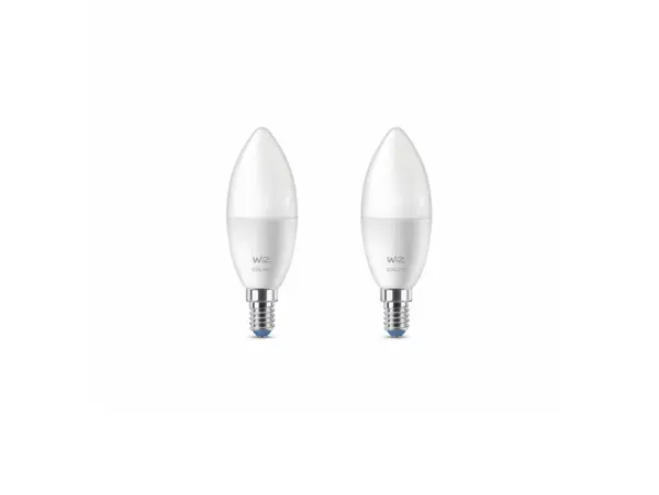 WiZ - Pærer Smart Color 4,9W 470lm 2200-6500K 2-pak Kerte E14