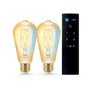 WiZ - Pærer Smart TW Amb. 8W 2200-6500K Edison Gold E27 & Remote