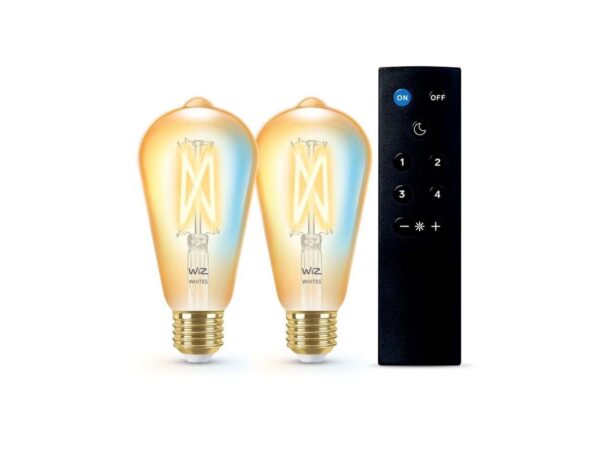 WiZ - Pærer Smart TW Amb. 8W 2200-6500K Edison Gold E27 & Remote