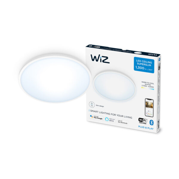 WiZ SuperSlim Loftlampe 14W W RD 27-65K TW - Tunable white