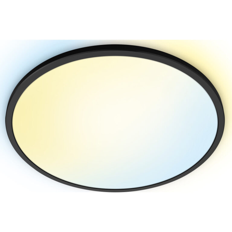Wiz Superslim plafond, justerbar hvid, sort, Ø55 cm