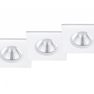 Zagros LED recessed spotlight IP65 m-white 3-pack square