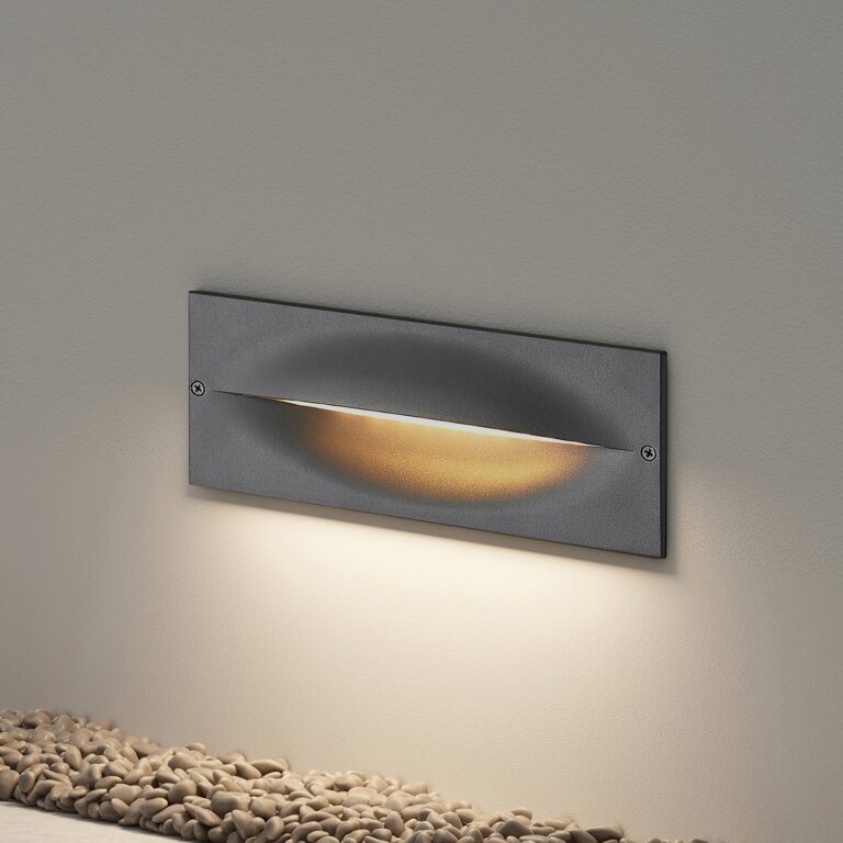 Zandro LED Indbygningsvæglampe Anthracite Lucande - Terrasse - Moderne - Metal - Kantet