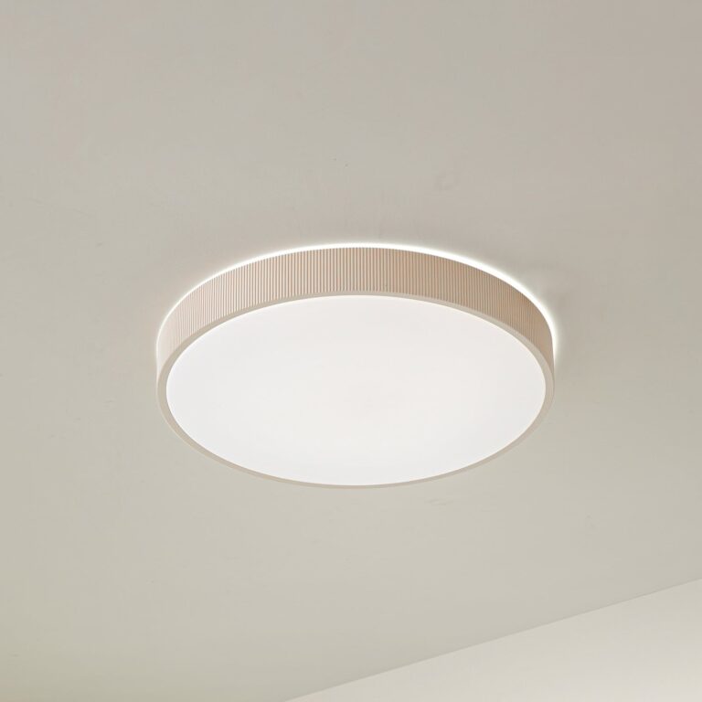 Zylo LED-loftlampe, beige, Ø 49 cm, CCT, dæmpbar – Lindby - Stue - Plastik - Plafond