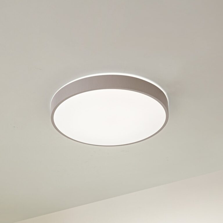 Zylo LED-loftlampe, taupe, Ø 49 cm, CCT, dæmpbar – Lindby - Stue - Plastik - Plafond